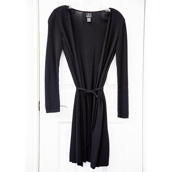 International Concepts Long-Sleeved Knee-Length Black Wrap Cardigan, size S - Picture 1 of 6
